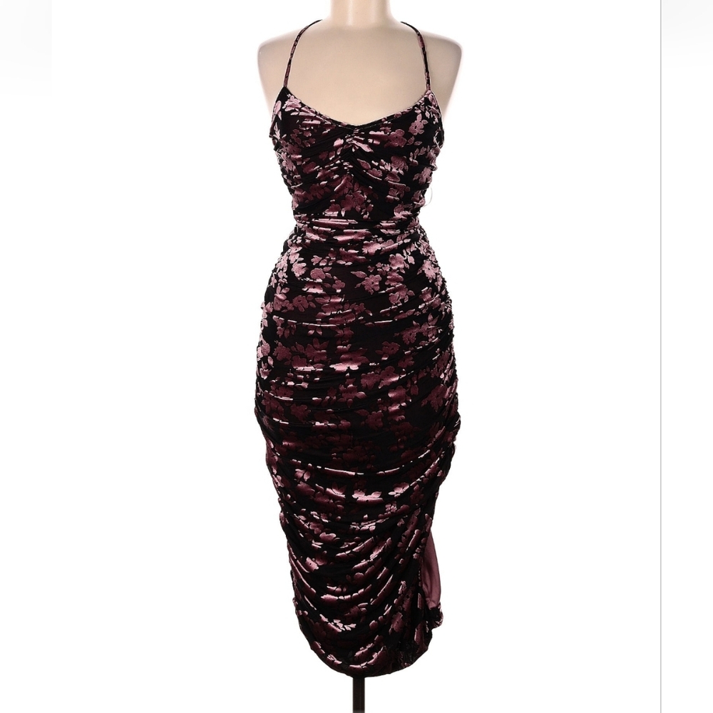 Lulu's Pink and Black Backless Dress